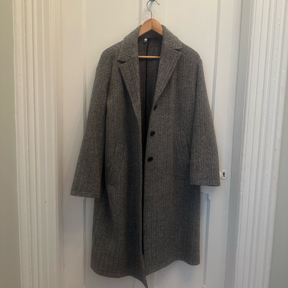 Muji Herringbone Coat - size Small